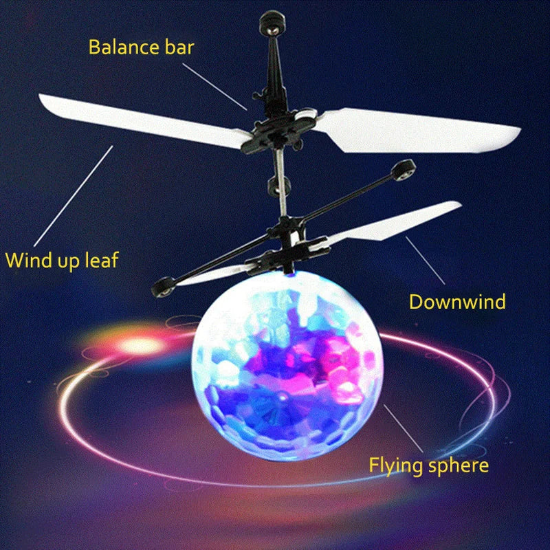 Flying Luminous Ball Toys RC Helicopter Aircraft Plane Flight Balls Led Light Electronic Infrared Induction Toys for Kids Boys