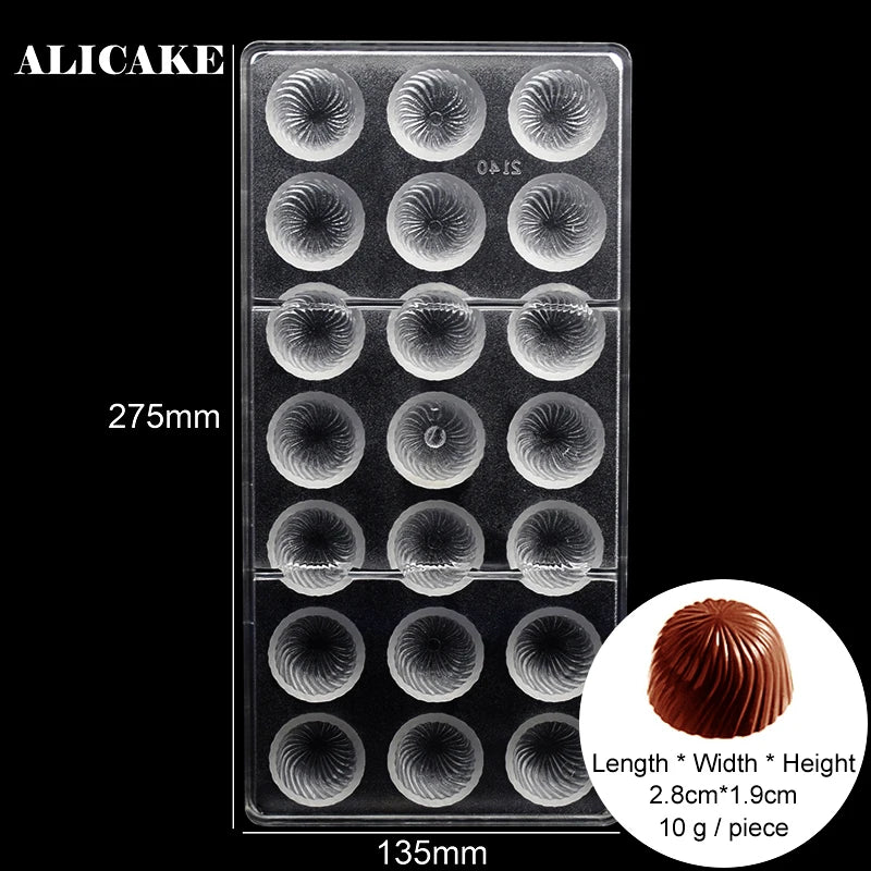 Polycarbonate Chocolate Mould Professional Molds for Candy Bonbons Bar Acrylic Mold Confectionery Baking Pastry Bakery Utensils