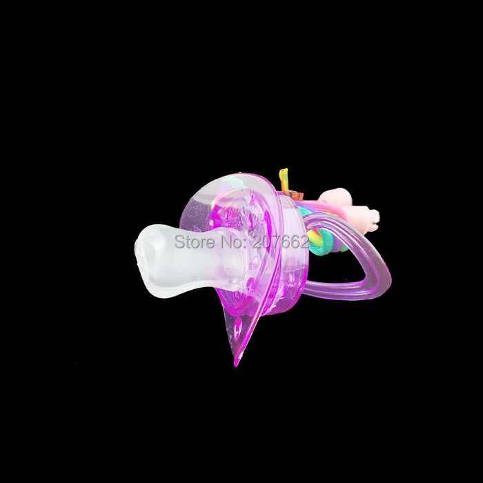 Light Up Soft Pacifiers LED Rave Party Glowing Whistle Flashing Lanyard Necklace Glowing Flashing Led Whistle Nipple