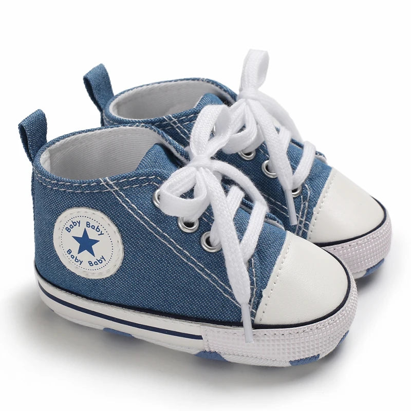 Canvas Sneakers Baby Boys Girls Shoes First Walkers Infant Toddler Anti-Slip Soft Sole Classical Newborn Baby Shoes 0-18 Months