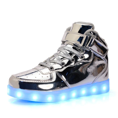 Men Sneakers Kid Boots Girl Boy Footwear Women Fashion Casual Sport Outdoor Dance Flats Children Led Light Up Hip-Hop Shoes