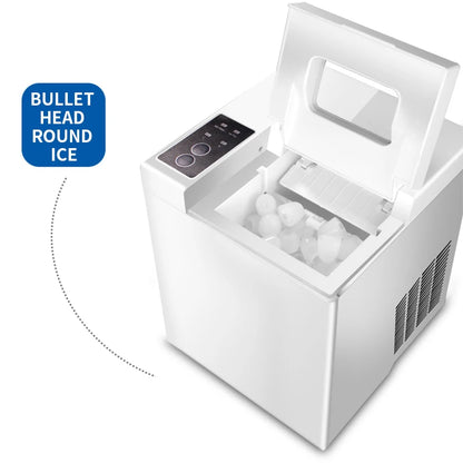 15kg/24H Fully Automatic Ice Maker 1.3L Machine for Commercial Household Small Milk Tea Shop Round Ice Cube Making Machine IM-15