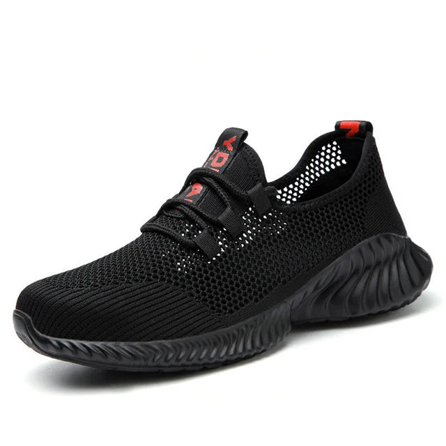 Work Boots Breathable Safety Shoes Men's Lightweight Summer Anti-Smashing Piercing Work Sandals Protective Single Mesh Sneaker