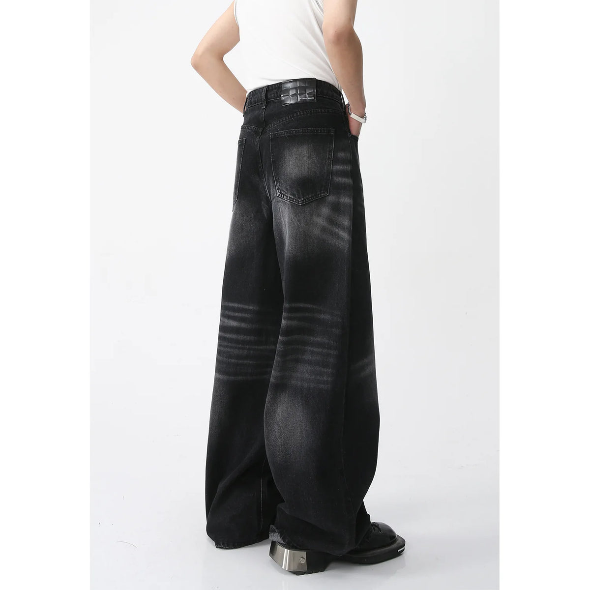 Men's Casual Loose Jeans Carpenter Designer New Men's Trend Washed Stone Black Gray Jeans Men's Personalized Customized Jeans