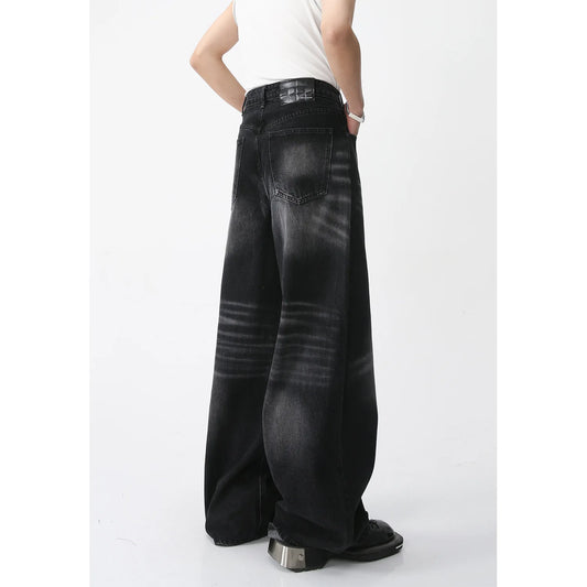Men's Casual Loose Jeans Carpenter Designer New Men's Trend Washed Stone Black Gray Jeans Men's Personalized Customized Jeans