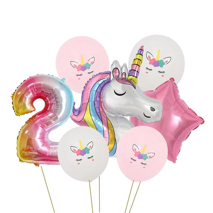 147Pcs Unicorn Birthday Balloons Arch Garland Kit Happy Birthday Banner for Girls Unicorn Birthday Party Decorations Baby Shower