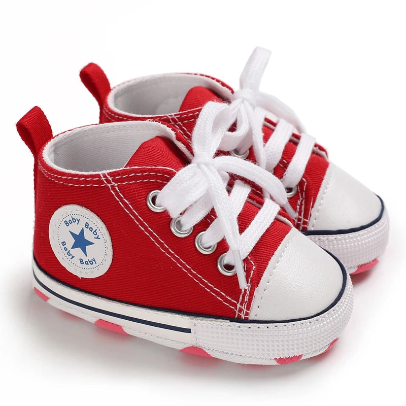 Canvas Sneakers Baby Boys Girls Shoes First Walkers Infant Toddler Anti-Slip Soft Sole Classical Newborn Baby Shoes 0-18 Months