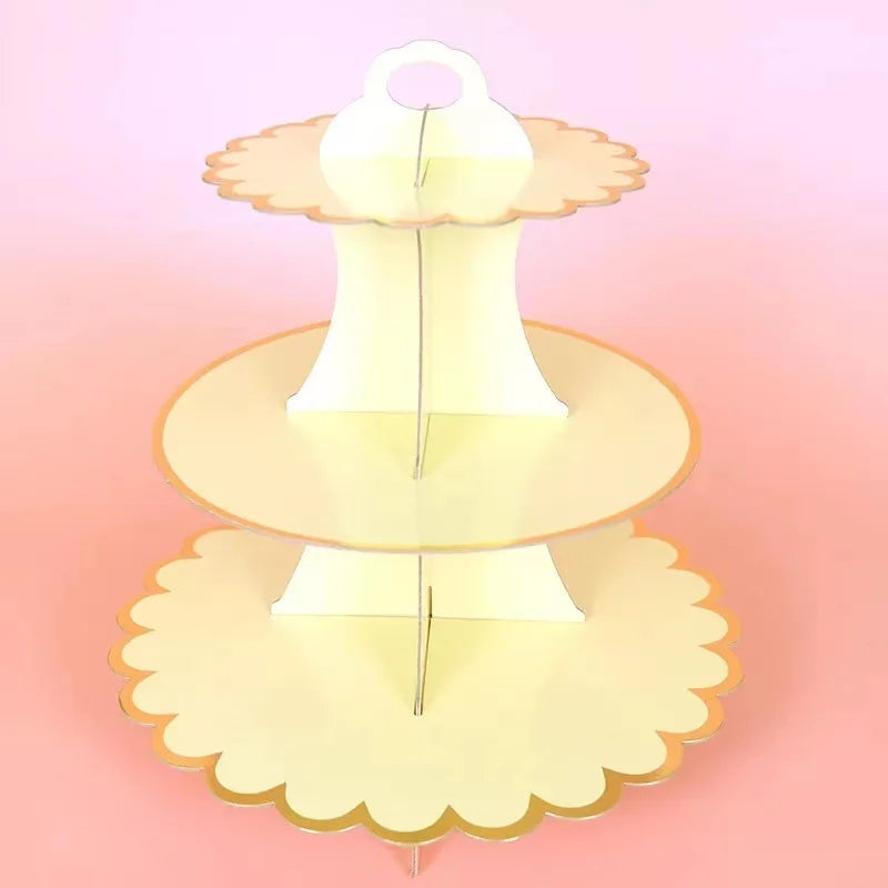 3-Tier Cardboard Cupcake Cake Stand Cupcake Holder for Birthday Party Wedding Baby Shower Christmas Parties Display Dessert
