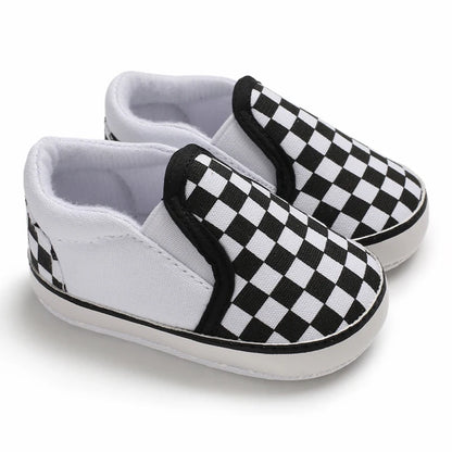 2025 New Baby Canvas Sneakers Anti-slip Soft Plaid Baby Boy Girl Shoes Newborns First Walkers Infant Baby Unisex Casual Shoes