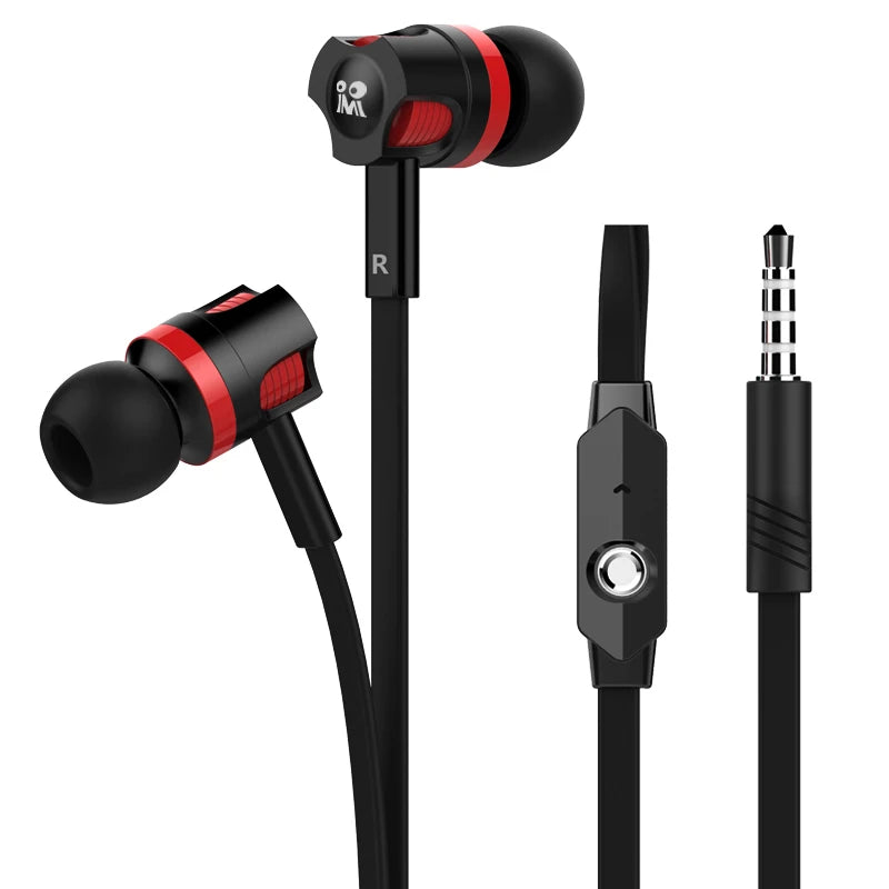 Extra Bass Headphones wired Earphone 3.5mm Earphones With Microphone Noodles Style наушники Sport Headset for Samsung
