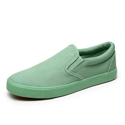 FUQIAO New Canvas Driving Shoes Men Green Black Yellow White Vulcanized Lazy Canvas Shoes Mens Designer Sneakers Fashion Men