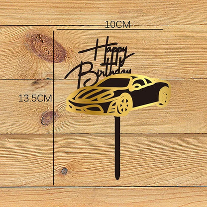 Acrylic Happy Birthday Cake Topper Gold Pink Birthday Cake Toppers Flags For Kids Birthday Party Cake Decorations Baby Shower