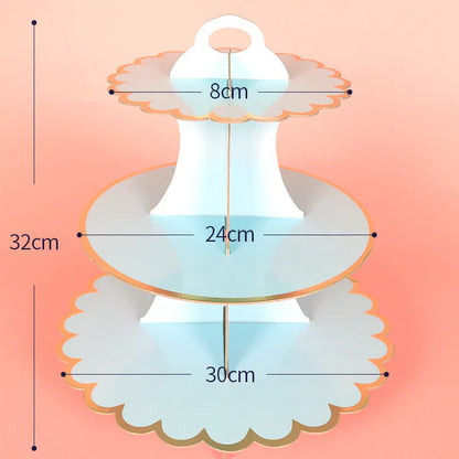 3-Tier Cardboard Cupcake Cake Stand Cupcake Holder for Birthday Party Wedding Baby Shower Christmas Parties Display Dessert