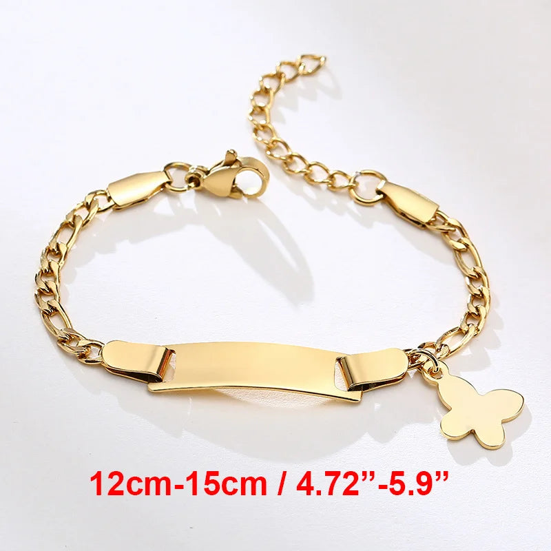 Vnox Custom Engrave Mom Duaghter Son Name Baby Bracelets, Anti Allergy Stainless Steel Baptism Love Gifts, Adjustable Jewelry