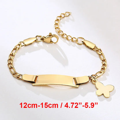 Vnox Custom Engrave Mom Duaghter Son Name Baby Bracelets, Anti Allergy Stainless Steel Baptism Love Gifts, Adjustable Jewelry