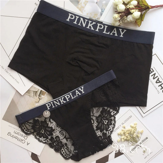 New Style Men's  Women Underwear Sexy Lace Panties Women Low Waist Pure Color Briefs Male Comfort Boxers Fashion Lovers Panties