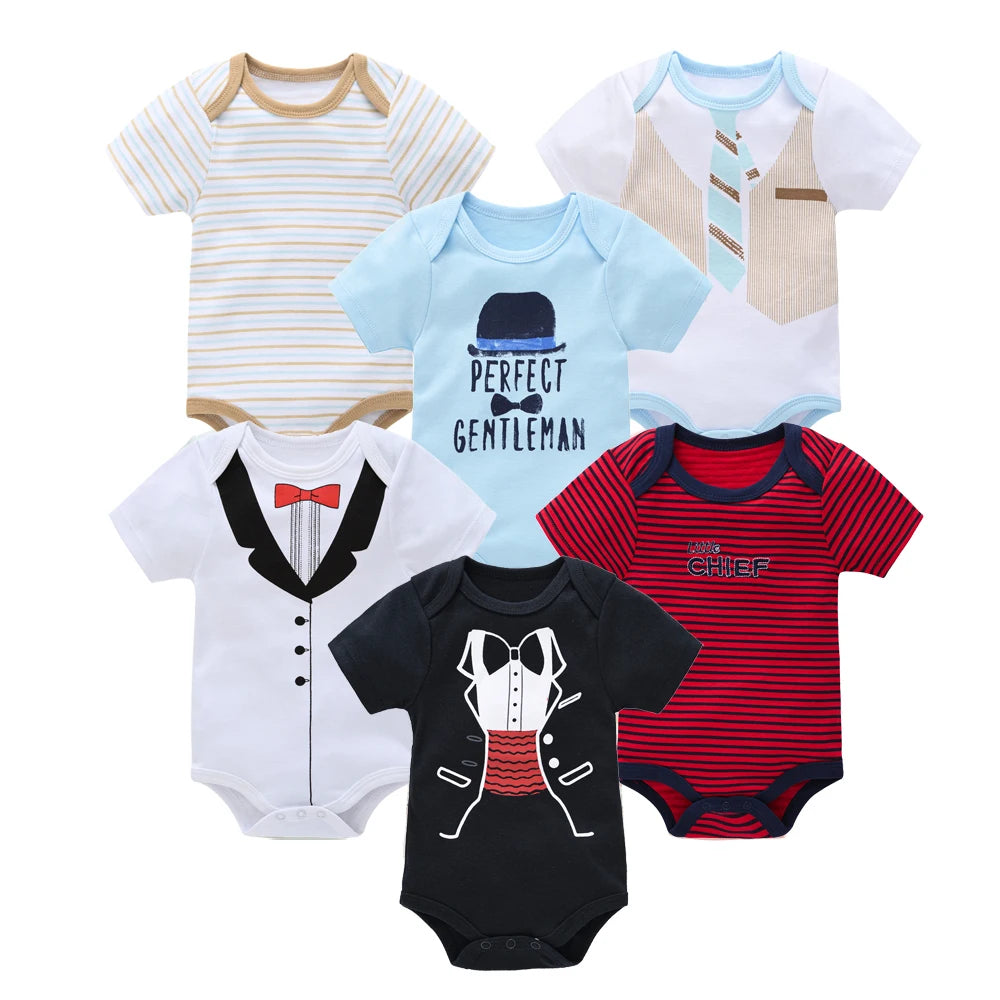 Kavkas Baby Girls Bodysuits 6/3 pcs/lot Summer Cotton Baby Clothes Short Sleeve Newborn body bebe 0-3 months Infant Clothing