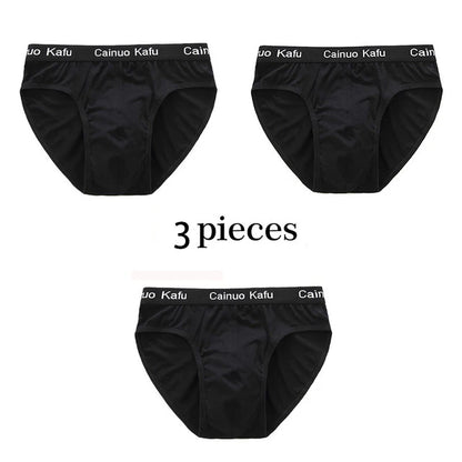 3Pcs/Lot Men's panties Silk  Men's Underwear New  Briefs Men Bamboo Fiber Mens Bodysuit Male Comfortable Solid Underpants
