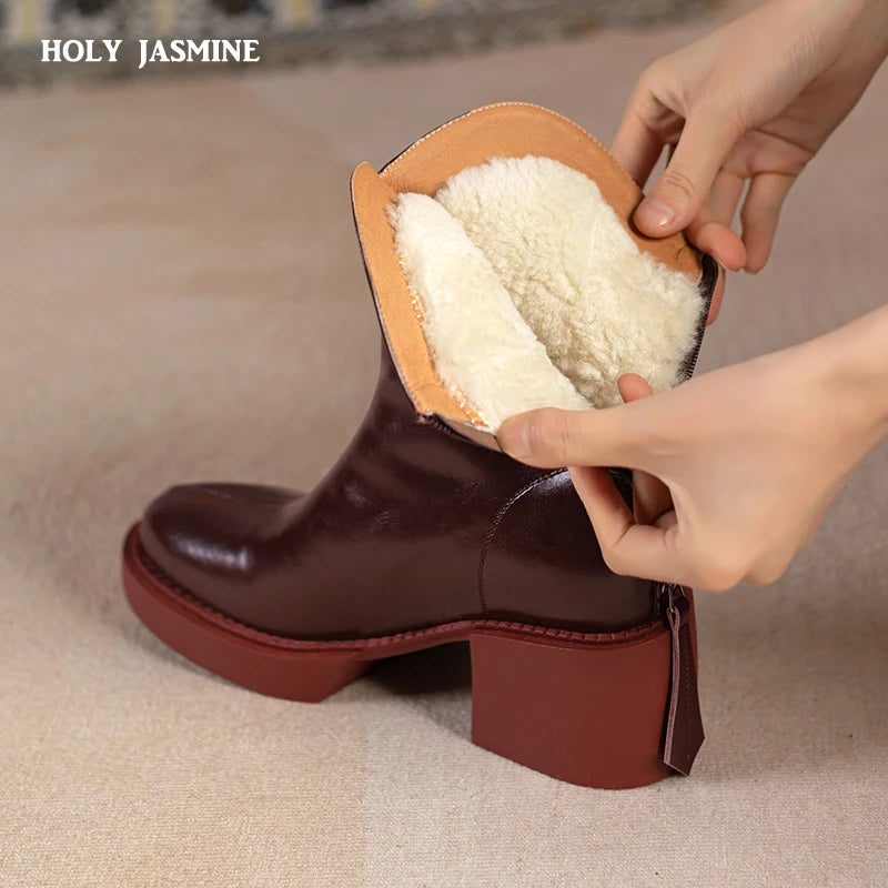 2022-winter-new-women-boots-women-shoes-round-toe-square-heel-real-wool-thick-heel-short-boots-solid-color-womens-platform-heels