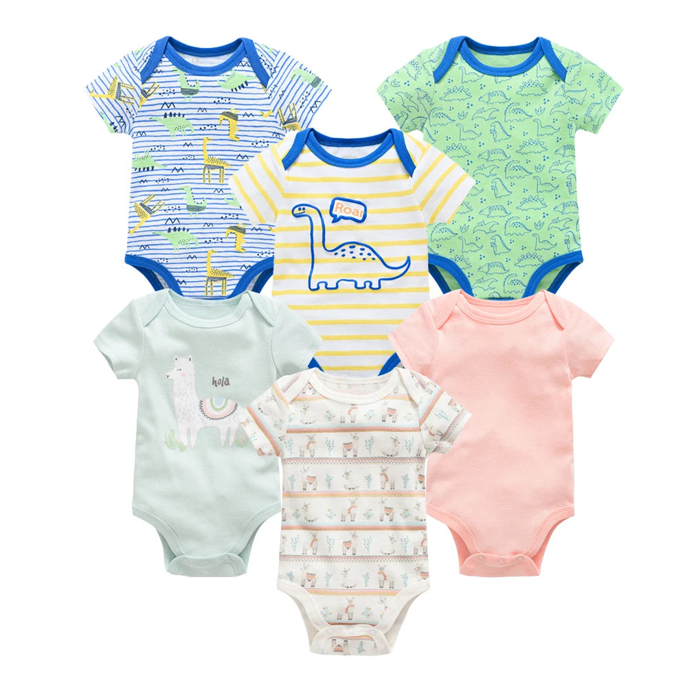 Kavkas Baby Girls Bodysuits 6/3 pcs/lot Summer Cotton Baby Clothes Short Sleeve Newborn body bebe 0-3 months Infant Clothing