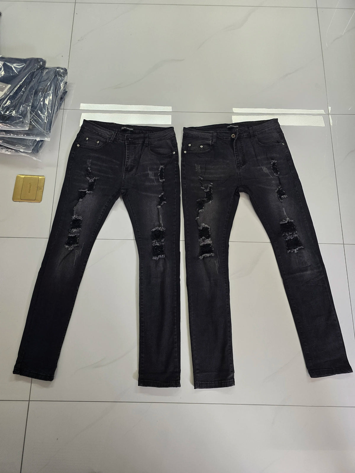 Size 42 and 5XL  Extra-large men's ripped jeans, stretch casual stretch tight jeans, men's  jeans