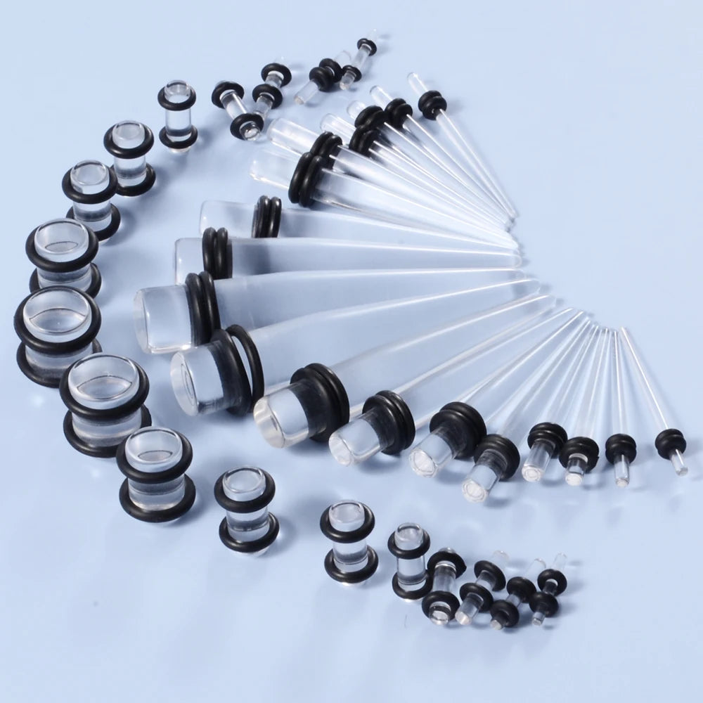 36pcs/lot Acrylic Ear Gauge Taper and Plug Stretching Kits Mixed Color