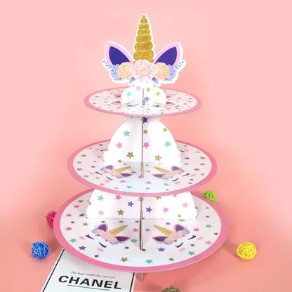 3-Tier Cardboard Cupcake Cake Stand Cupcake Holder for Birthday Party Wedding Baby Shower Christmas Parties Display Dessert