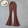Sexy Stretch Yoga Pants Summer New Style Mature and Stylish High Waisted Slim Fit Versatile and Slightly Flared Pants