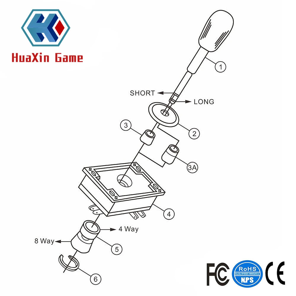 2 Pcs/lot Happ Style 8 Way Joystick with Switches Compatable for Arcade Video Games , X-arcade / Mame/ Jamma Game DIY & Other