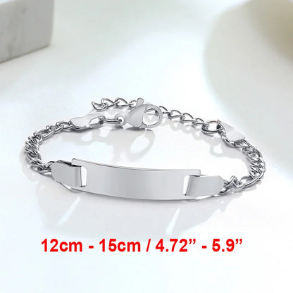 Vnox Custom Engrave Mom Duaghter Son Name Baby Bracelets, Anti Allergy Stainless Steel Baptism Love Gifts, Adjustable Jewelry
