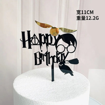 Acrylic Happy Birthday Cake Topper Gold Pink Birthday Cake Toppers Flags For Kids Birthday Party Cake Decorations Baby Shower