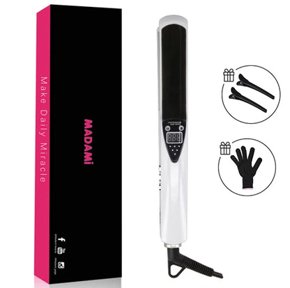 MCH Titanium Flat Iron 480F High Temperature 2 IN 1 Hair Straightener Curler Professional Wide Plates Keratin Treament Irons
