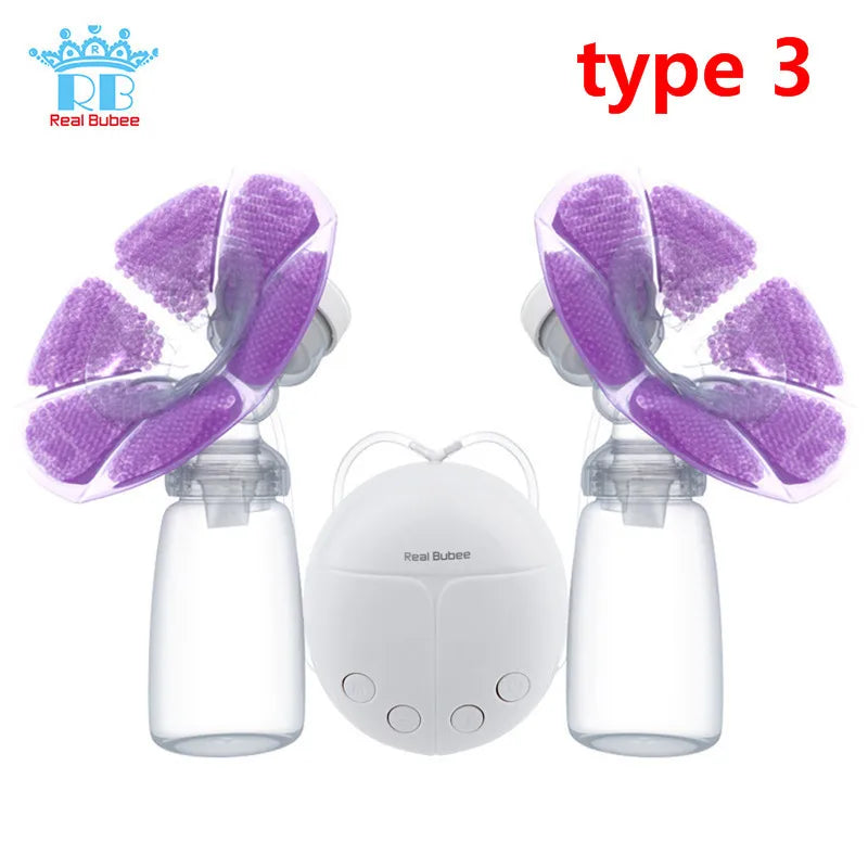 Real Bubee Single/double Electric Breast Pump With Milk Bottle Infant Usb Bpa Free Powerful Breast Pumps Baby Breast Feeding