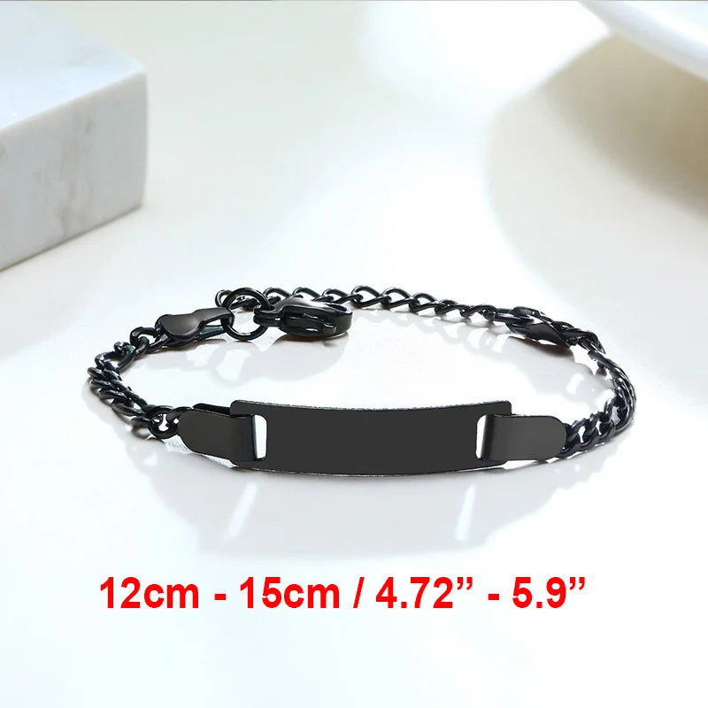 Vnox Custom Engrave Mom Duaghter Son Name Baby Bracelets, Anti Allergy Stainless Steel Baptism Love Gifts, Adjustable Jewelry