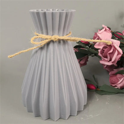 Plastic Flower Vases Home Decor Anti-ceramic Vases Unbreakable Imitation Arrangement European Wedding Modern Decorations Basket