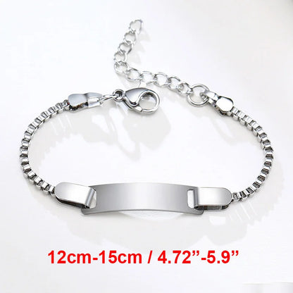 Vnox Custom Engrave Mom Duaghter Son Name Baby Bracelets, Anti Allergy Stainless Steel Baptism Love Gifts, Adjustable Jewelry