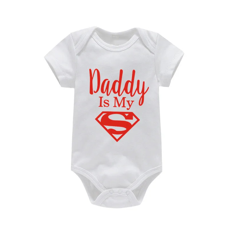 Baby Romper Newborn Baby Boys Girls Clothes Gold Daddy Is My Hero
