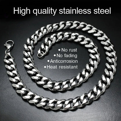 Men's Cuban Link Chain Size 3.6/5/6/7/8/9mm Men's Punk Necklace Stainless Steel Male Fashion Jewelry Gifts for Men