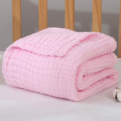 Baby Swaddle Blanket Muslin Newborn Wrap for Child Kids Boys Girls Bath Towel Infant Solid Soft Cotton Stroller Cover 105*105cm