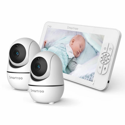 SM70 7" Video Baby Monitor, 1080P HD Display, IPS , 24Hour Battery Life, 1000ft Range, Split mode,1080p big screen with 4x zoom
