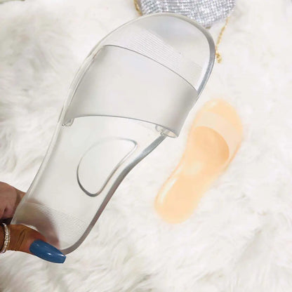 New Women Jelly Slippers  Ladies Candy Slides Summer Beach Slippers  Plus Size Women Shoes