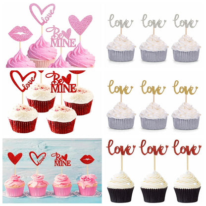 24Pcs Guitar Rock Music Theme Cake Cupcake Toppers Happy Birthday Wedding Party Baby Shower  Cake Inserts Sticks Cake Decor