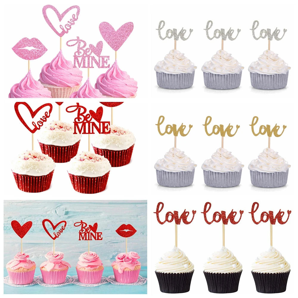 24Pcs Guitar Rock Music Theme Cake Cupcake Toppers Happy Birthday Wedding Party Baby Shower  Cake Inserts Sticks Cake Decor