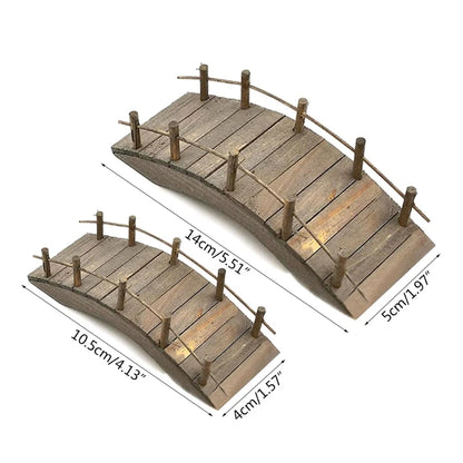 1:12 Dollhouse Mini Wooden Arch Bridge with Railings Miniatures Fairy Garden Miniature Craft for Micro Landscaping