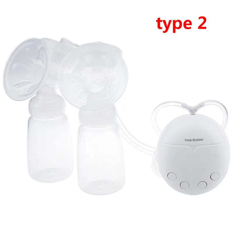 Real Bubee Single/double Electric Breast Pump With Milk Bottle Infant Usb Bpa Free Powerful Breast Pumps Baby Breast Feeding