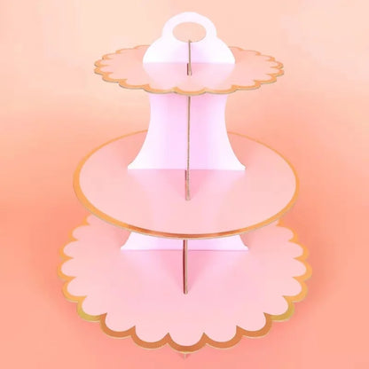 3-Tier Cardboard Cupcake Cake Stand Cupcake Holder for Birthday Party Wedding Baby Shower Christmas Parties Display Dessert