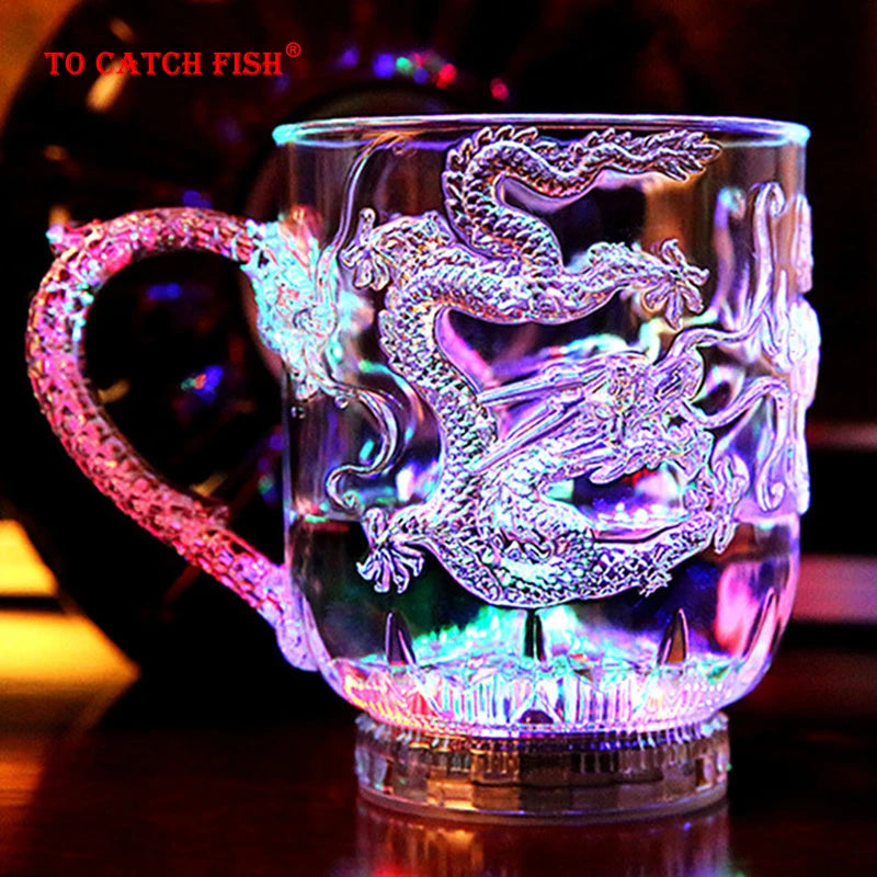 New exotic LED Colorful Flashing Cup,Dragon Wine Cup, wedding, bar, celebration props glowing toys