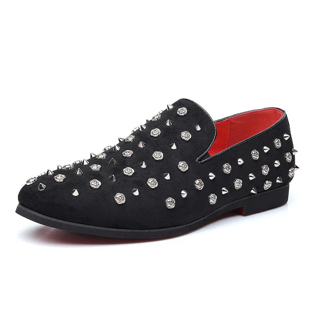 Men's Dress Leather Shoes Men The new Autumn Luxury Rivet Footwear Nightclub Party Male Shoes Moccasins Loafers Casual Shoes
