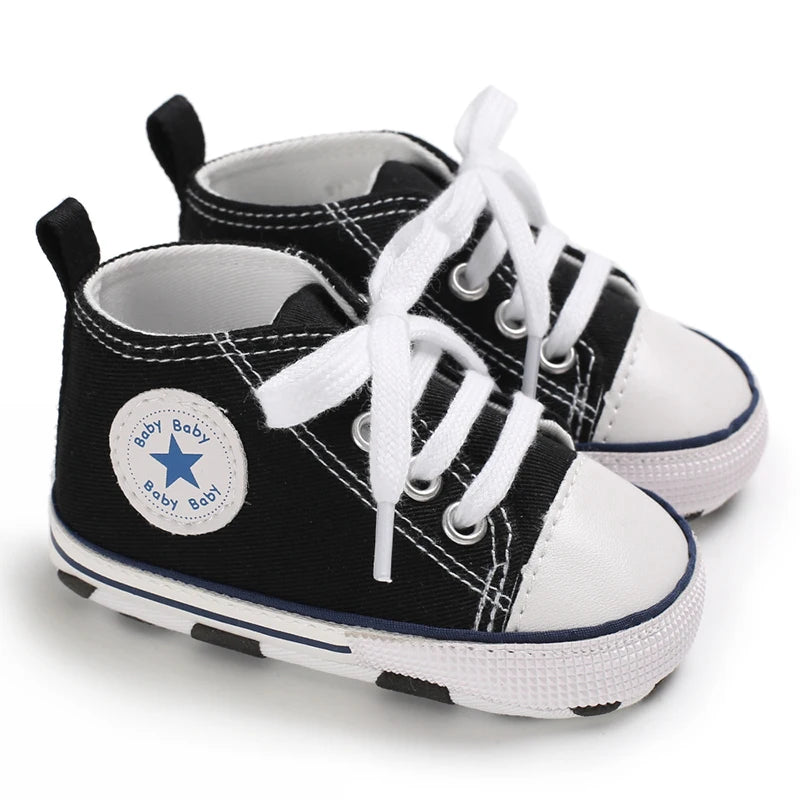 Canvas Sneakers Baby Boys Girls Shoes First Walkers Infant Toddler Anti-Slip Soft Sole Classical Newborn Baby Shoes 0-18 Months