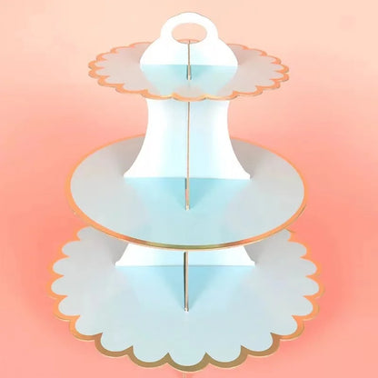 3-Tier Cardboard Cupcake Cake Stand Cupcake Holder for Birthday Party Wedding Baby Shower Christmas Parties Display Dessert